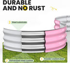 Galvanized Raised Garden Bed 4×4×1 FT, Round Metal Raised Garden Bed Outdoor Planter Box with Open Bottom, Rust-Resistant Steel Garden Bed for Vegetables Herbs Flowers, Easy Assembly