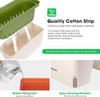 VIVOSUN Self-Watering Planters, 8-Pack 10.5 Inch Compact Rectangular Window Herb Planter Box with 10 PCS Plant Labels, Plant Container for Basil, Flowers, Succulents, Indoor & Outdoor