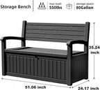 DRATO 75 Gallon Storage Bench Deck Box Outdoor Indoor,Lockable Durable All-Weather Seating with Hidden Storage,Deck Storage for Garden, Pool, Patio
