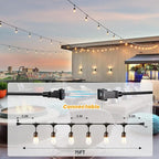 Svater 75 FT Outdoor String Lights 2W, Patio Light for Outside with 26 Antique S14 Plastic LED Bulbs, IP65 Waterproof Hanging Cafe Market Lighting, ETL-Listed Dimmable Warm White