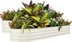 Garvee 2 Pack Galvanized Raised Garden Beds - 8x2x1.5ft Planter Box for Vegetables, Flowers, Rust-Resistant Garden Box, Easy Assembly Raised Beds, Durable Planters for Outdoor Plants, Beige