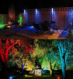 TOVEENEN Color LED Outdoor Landscape Spotlight - 120V 12W Waterproof Spot Lights for Christmas Halloween Yard House, 2 Pack