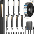 SUNVIE All-In-One LED Low Voltage Landscape Lighting Kit, 8-Pack Pathway Lights with Transformer and 100FT 16/2 AWG Wire, 3000K Waterproof Landscape Path Lights with Connectors for Walkway Garden Yard