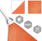 Patio Paradise 7' x 7' x 7' Sun Shade Sail Triangle Canopy Shade Cloth Fabric Sunlight Block Patio Pergola Cover HDPE Deck Awning for Outdoor Backyard Roof Shading, Orange