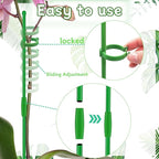 Plant Stakes 18Inch, 10Pcs Plant Support Stakes,HAINANSTRY Adjustable Length Garden Stakes,Plant Stakes for Indoor and Outdoor Plants,Tomatoes/Beans/Orchid/Vegetable Stakes for Garden