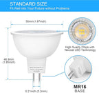 Mlambert 12 Pack MR16 LED Bulbs 50W Halogen Equivalent,4000K Neutral White,5W GU5.3 MR16 12V Spotlight Bulb,Non-Dimmable,45° Beam Angle for Landscape, Recessed
