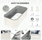 4×2×1.4FT Galvanized Raised Garden Bed Outdoor, Metal Raised Garden Bed Kit, Large Planter Raised Beds, 3 In1 Modular Raised Planter Box Outdoor,Raised Beds for Gardening for Vegetables Flowers Herbs