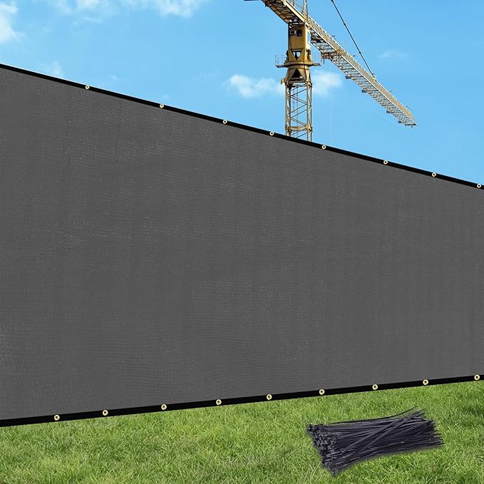 UPGRADE Privacy Fence Screen 3'x28' Dark Grey Outdoor 90% Visibility Blockage 170 GSM Mesh Shade Cover Panels for Backyard,Balcony,Home Decoration with Zip Ties,Customized Avaliable
