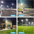 HYPERLITE Led Parking Lot Lights Outdoor 300W - UL Listed Arm & Slip Fitter 2 in 1 Wall Mount LED Flood Light - 45000lm 5000K Parking Lot Lights Commercial for Yard Street Court Driveways Stadium