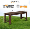 Bench, 48-Inch Carbonized Solid Fir Wood Backless Outdoor Patio Bench