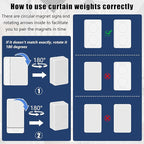 36pcs Outdoor Curtain Weights, Plastic Wrapped Magnetic Drapery Weights, Waterproof Heavy Duty Curtain Magnets for Heavy Wind Outside, Shower Curtain, Tablecloth, Flag (White)