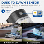 CINOTON 26W LED Wall Pack Light with Dusk to Dawn Sensor, 3CCT 3000K/4000K/5000K, 26W/18W/13W Switchable, [100-277Vac] IP65 Waterproof Outdoor Security Flood Lighting for Garage Warehouse 2 Pack