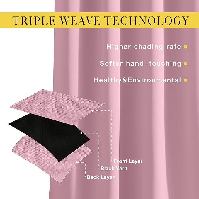 NICETOWN Blackout Patio Curtains 100 x 95 Inches Long for Sliding Door Extral Wide Blackout Curtain Panels Thermal Insulated Room Divider - Grommet Top, 100" W x 95" L, 1 Panel, Rouge Pink