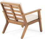 Christopher Knight Home Carlos Outdoor Acacia Wood Club Chairs with Cushions (Set of 2), Brown Patina Finish, Cream