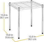 Xcity Storage Shelves, 1 Tier Heavy Duty Metal Shelving Unit, 350 LBS Capacity Adjustable Steel Wire Shelf Organizer for Pantry, Kitchen, Garage, 14" D x 14" W x 15" H, Chrome