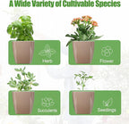 8 Pack Self Watering Pots 4-inch Decorative Flower Planters for Indoor Plants Modern Square planters for Small Plants Window Sill Planters for Succulents, African Violets, Herbs(Sliver Gold)