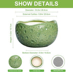 Ceramic Pots for Plants - 10 Inch Plant Pot for Indoor Outdoor, Round Bonsai Pots with Drainage Hole, Modern Planter, Decorative Flower Pot, Living Room Decor, Gifts for Plant Lovers, Green