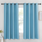 NICETOWN Blackout Curtain Panel 63 inch Long for Window - Thermal Insulated Solid Grommet Blackout Drape for Bedroom Living Room Kitchen (Single Panel, 52W x 63L, Sky Blue)