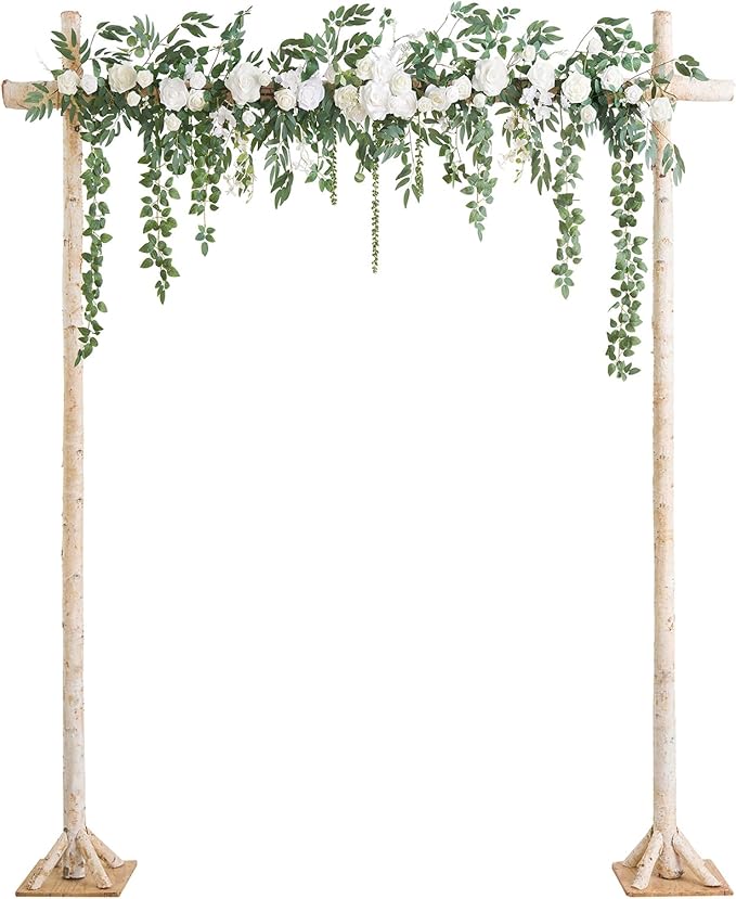 Artificial Flower Garland 6.5 Ft Sage and White Silk Arch Swag