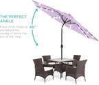 Best Choice Products 10ft Solar Polyester LED Lighted Patio Umbrella w/Tilt Adjustment and UV-Resistant Fabric