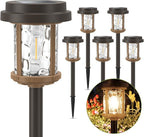XMCOSY+ Solar Pathway Lights Outdoor, 6 Pack Solar Powered Garden Lights, 20 LM LED Glass Landscape Lights, Waterproof Lighting for Garden Yard Landscape Driveway Walkway