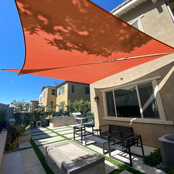 SUNLAX Sun Shade Sail 12' x 12' x 12' Terra Red Triangle Canopy Sail Shade Cover UV Block Permeable Sunshade Outdoor for Patio Backyard (We Make Custom Size)