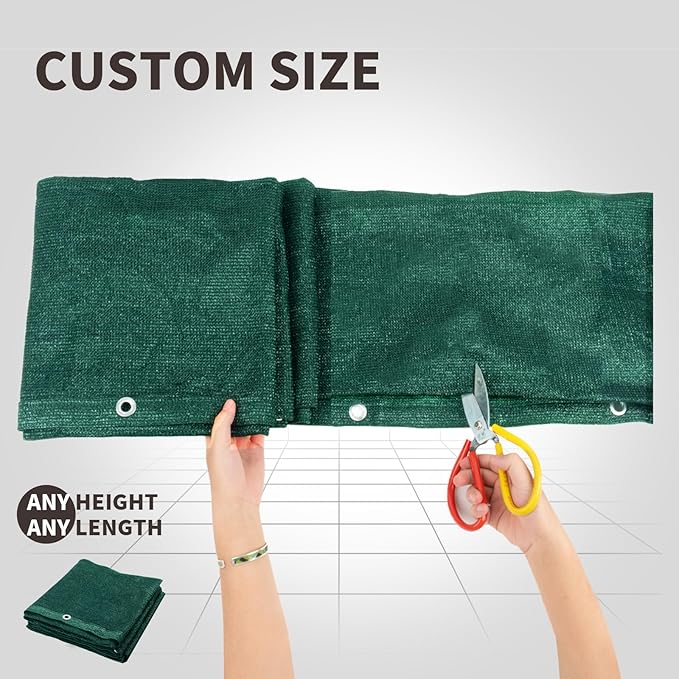 LOVE STORY Custom Size 3'x1' Dark Green Balcony Privacy Screen,UV Block Privacy Fence Screen,90% Shield for Outdoor Pool Garden Apartment Railing