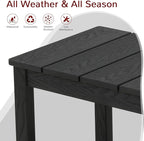 Stoog Outdoor Side Table with 2 Layer Storage, All-Weather Rectangular End Table, Low Maintenance, Black