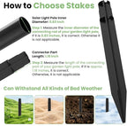 15 Pcs 8.25 Inch ABS Plastic Ground Spikes for Solar Torch Lights, Black Replacement Stakes for Garden Pathway Markers