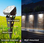 Solar Spot Lights Outdoor Waterproof IP65 Landscape Spotlights with Metal Stake 42ft Cable 3-in-1 Cool White Auto On/Off Dusk to Dawn Uplights for Flag Pole Trees Garden Yard Landscape Downlight