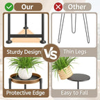 LASZOLA Black Plant Stand Indoor for Large Tall Heavy Duty Planters, Metal Vertical Single Flower Holder Organizer for Floor Corner, Sturdy Wrought Iron Round Shelf for Modern House Patio Decorative