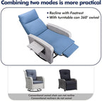 Outdoor Recliner Chair, Wicker Patio Recliners with Adjustable Backrest and Extended Foot Rest, Reclining Patio Chairs with Flip Table & Removable Cushion Cover for Porch
