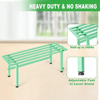 2 Pack Metal Plant Stand Outdoor Plant Shelf Indoor,1 Tier Heavy Duty Plant Stands for Multiple Plants,26" L x 10.12" H x 8.75" W,Mint Green