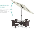 Best Choice Products 10ft Solar Polyester LED Lighted Patio Umbrella w/Tilt Adjustment and UV-Resistant Fabric