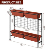 Raised Garden Beds with Legs, Elevated Planter Box Outdoor for Vegetables, Flowers, Herbs, Indoor Standing Garden Bed with Drainage Holes for Backyard Patio Gardening, Red