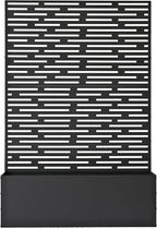 Oakland Living 6 ft. X 4 ft. Black Freestanding Metal Privacy Screen Room Divider with Flower Box