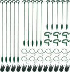 70PCS Plant Supports Stakes, 30PCS Adjustable Flower Support Poles(3 Sizes), 20 Garden Orchid Sticks Extended, 20 Orchid Clips Plant Support Stakes for Tomato Amaryllis Vegetables Phalaenopsis Roses