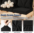 Cushion Covers 8 Pack Black Stretch Fit Outdoor Patio Cushion Slipcovers