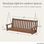 POLYWOOD GNS60TE Vineyard 60" Swing, Teak