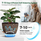T4U 6 Inch Self Watering Pots for Indoor Plants - Mess-Free Bottom Watering Planter for Herbs/Pothos/Succulent Plants, Indoor Outdoor Use (Black, 4 Pack)