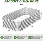 2 Pack Tall 8x3FT Corrugated Galvanized Steel Raised Garden Bed Outdoor, Metal Above Ground Garden Bed for Vegetables and Flowers, Raised Beds for Gardening-8x3x1.5FT