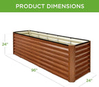 Best Choice Products 8x2x2ft Raised Outdoor Metal Garden Bed, Deep Root Box Planter for Vegetables, Flowers, Herbs, 240 Gallon Capacity, 100% Non Toxic Materials - Wood Grain