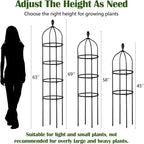 Garden Obelisk Trellis for Climbing Plants Outdoor 6 Ft Rose Bush Round Trellis for Pots Rustproof Metal Plant Flower Trellises for Clematis Vine Jasmine Support Outdoor Indoor