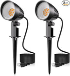 MEIKEE 12W Landscape Lighting, 120V 2700K Warm White LED Garden Lights, IP66 Waterproof Outdoor Landscape Spot Lights with US Plug for Wall Tree Fence Yard Path (2 Pack)