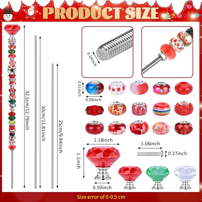 Decorative Garden Stakes with Fantasy Wand Design in Red, Green and White