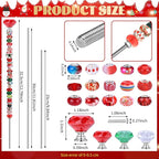 Decorative Garden Stakes with Fantasy Wand Design in Red, Green and White