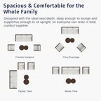 East Oak 5-Piece Patio Furniture Set | Life Chatter 5-Seat Outdoor Furniture | Deep Seating & Two Coffee Tables | Waterproof Extra-Thick Cushions | Porch, Balcony & Backyard | Chestnut & Apricot
