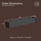 Mayne Vista 5ft Modern Window Box Planter with Panel Design and Drainage Hole