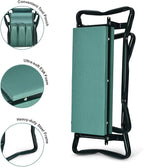 2-in-1 Garden Kneeler & Seat, Folding Seat w/EVA Foam Kneeling Pad & Removable Tools Pouch, Sturdy Steel Frame, No Assembly, Portable Heavy Duty Garden Stool for Women & Men
