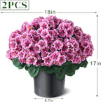 2 Pack Artificial Geranium Flowers Topitary Trees for Outdoors, UV Resistant Geraniums Potted Bushes Look Real Silk Faux Plants for Front Door Garden Porch Planter Farmhouse Home Decor (Pink)